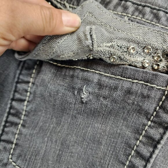 Miss Me Jeans Womens 30 JP533056 Gray Stretch Low Rise Skinny *Read* - Picture 10 of 16